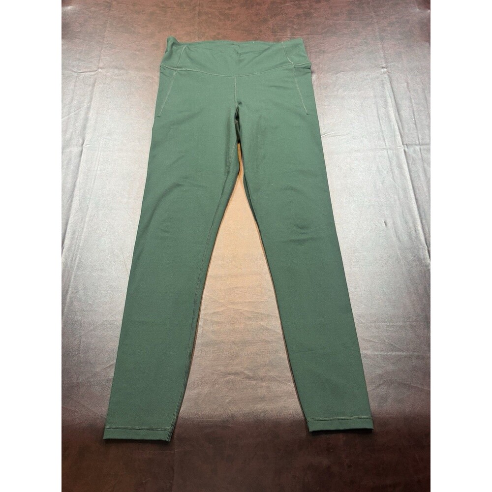 Women’s GapFit Green Compression Leggings Size L Tall High Rise Athletic Pants